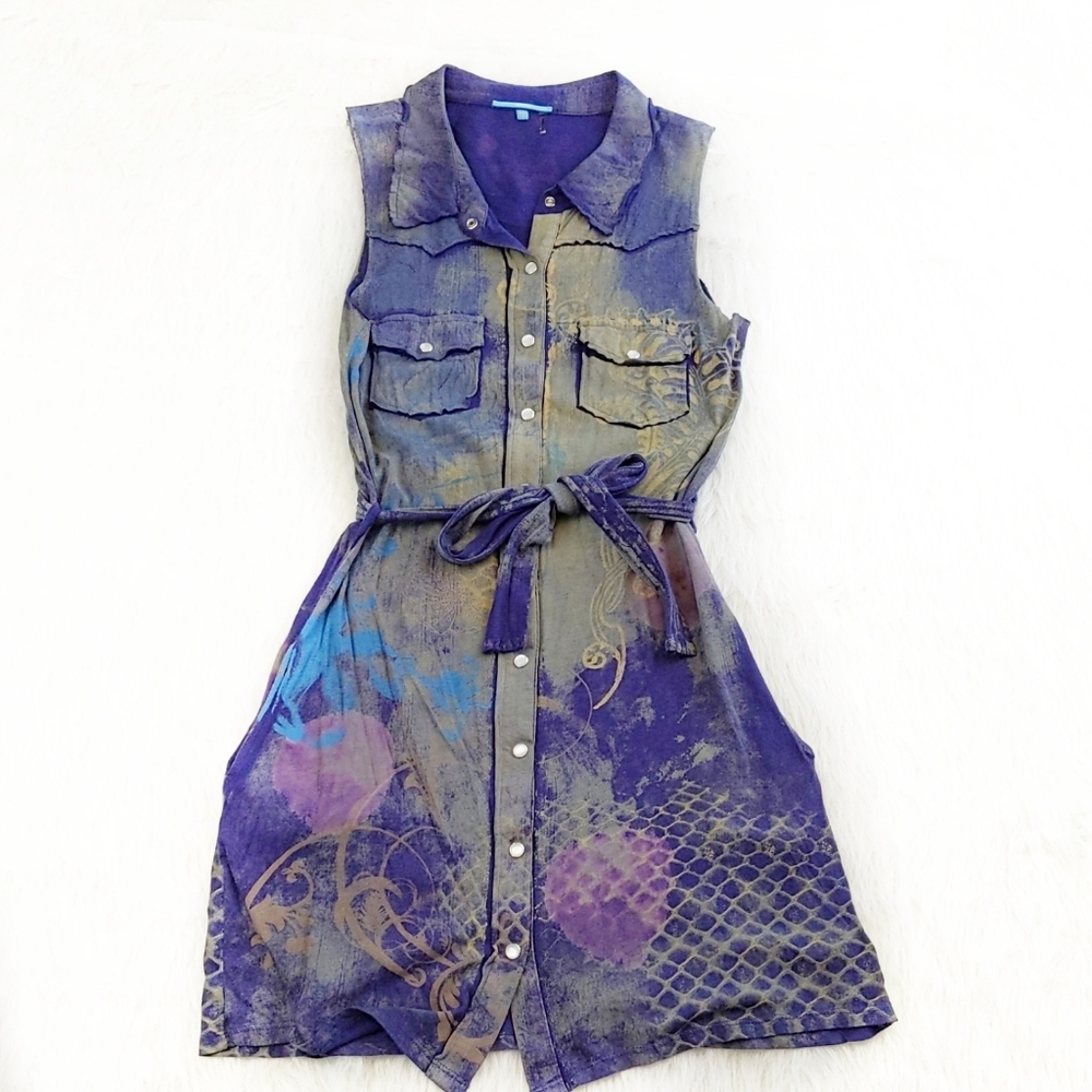 Anama snap front t-shirt dress Sz M